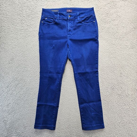 NYDJ Womens Jeans 32" Blue Samantha‎ Slim Straight Stretch LiftxTuck Technology - Picture 1 of 15